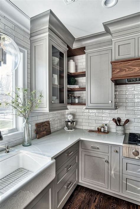 light gray cabinet walls